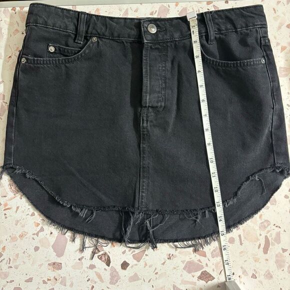 Free people sky high 100% cotton denim skirt black size 8 - Picture 11 of 14